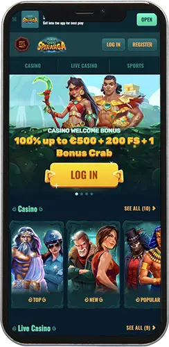 Ρυθμίσεις εφαρμογής Spinanga Casino στο τηλέφωνό σας