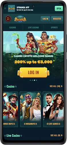 Κατεβάστε το Spinanga Casino στο τηλέφωνό σας.